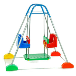 Balanço Duplo com Estrutura Azul JundPlay imagem